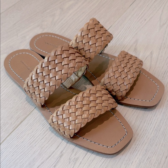 Loeffler Randall Shoes - Loeffler Randall 2 Strap Basket Weave Square Toe Slide Sandals